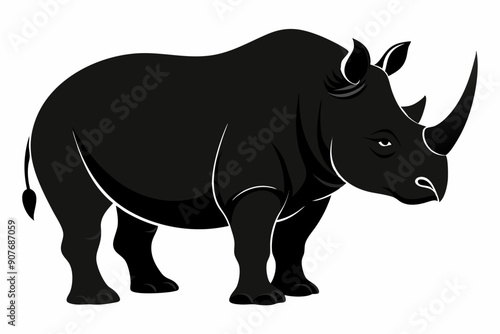 
Rhino Silhouette Vector, rhino vector graphic icon
