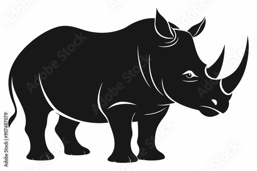  Rhino Silhouette Vector, rhino vector graphic icon 