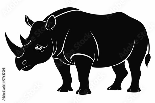 
Rhino Silhouette Vector, rhino vector graphic icon
