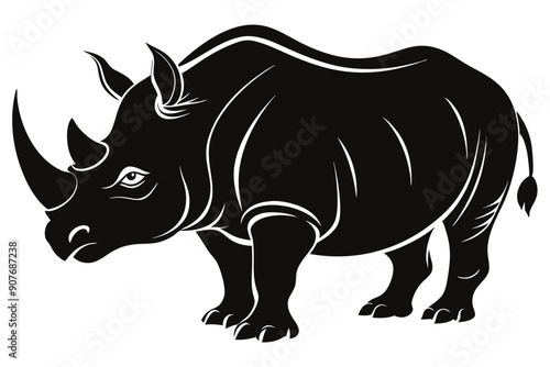 
Rhino Silhouette Vector, rhino vector graphic icon
