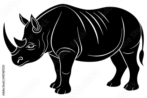 
Rhino Silhouette Vector, rhino vector graphic icon
