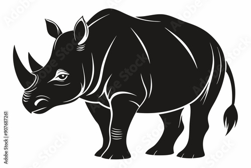 
Rhino Silhouette Vector, rhino vector graphic icon
