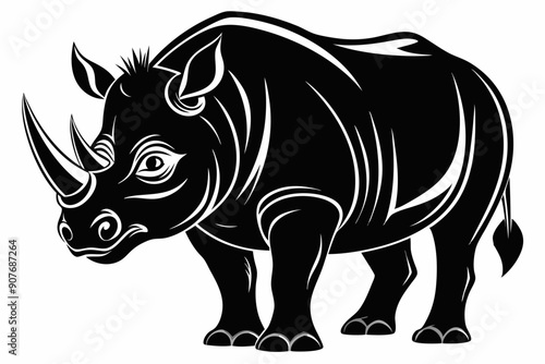 
Rhino Silhouette Vector, rhino vector graphic icon
