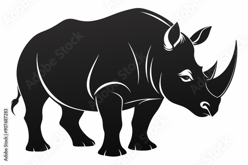 
Rhino Silhouette Vector, rhino vector graphic icon
