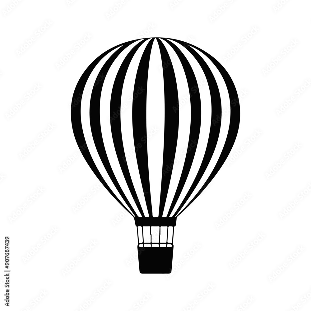 Obraz premium Beautiful Hot Air Balloon Silhouette Vector for Travel Art