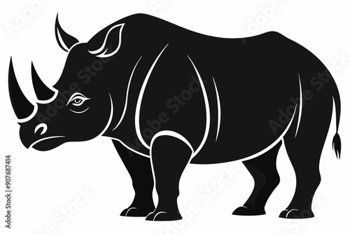  Rhino Silhouette Vector, rhino vector graphic icon 