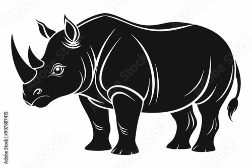 
Rhino Silhouette Vector, rhino vector graphic icon
