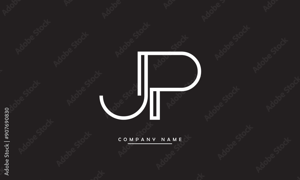 JP, PJ, J, P Abstract Letters Logo Monogram JP, PJ, J, P Abstract Letters Logo Monogram