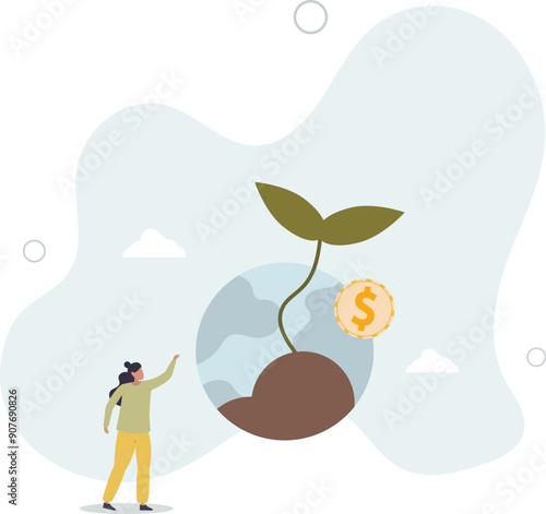 Fair trade with sustainable environment attitude as ethical .Eco friendly and honest salary for work or resources exploitation.flat design.illustration with people.