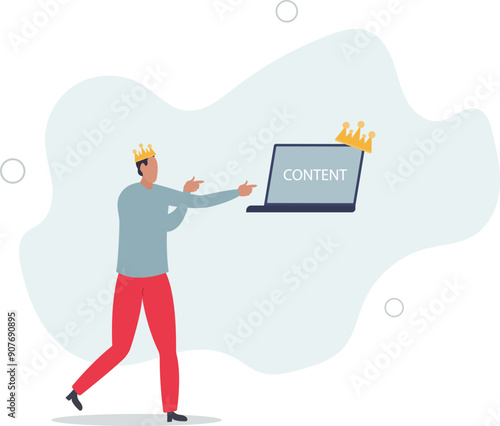 Content strategy for advertising and marketing, brand communication or social media idea,flat design.illustration with people.