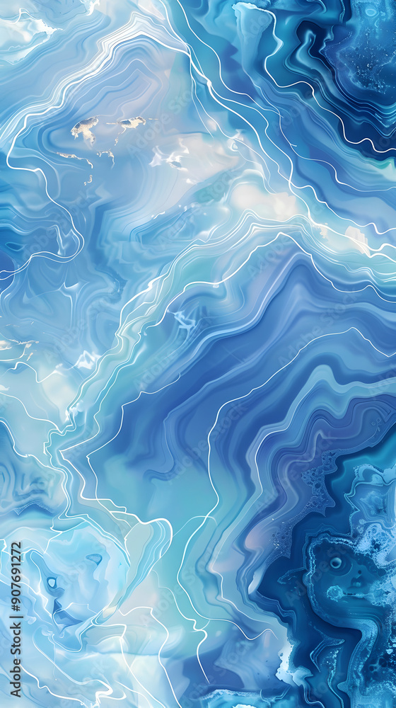 Obraz premium Blue lace agate texture with delicate background illustration