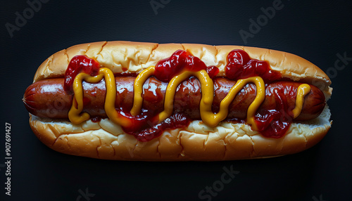 hot dog with ketchup