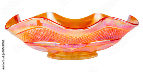 Vintage collectible carnival glass dish from America