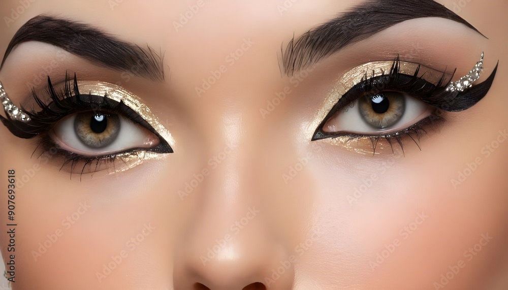 Obraz premium Eyeliner Style: Create a unique eyeliner look for added drama.