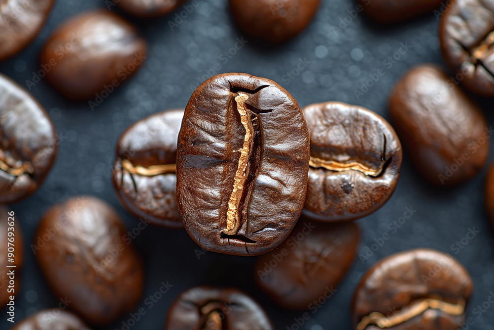 Fototapeta premium freshly roasted arabica coffee beans International Coffee Day, roasted, background, beans wallpaper