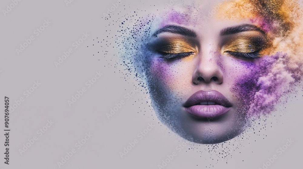 This is a Stunning and Vibrant Abstract Face Art Piece Featuring Colorful and Creative Splashes This is a Stunning and Vibrant Abstract Face Art Piece Featuring Colorful and Creative Splashes