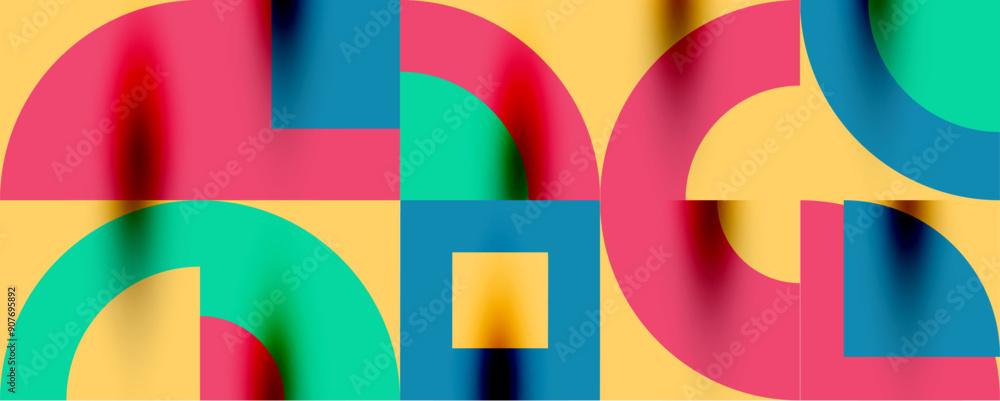 Neo memphis geometric pattern with circles, squares. Pop art abstract background for covers, banners, flyers and posters and other templates Neo memphis geometric pattern with circles, squares. Pop art abstract background for covers, banners, flyers and posters and other templates