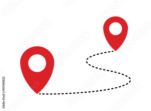 Icon of geolocation pin. Vector illustration. Isolated objects on white background.