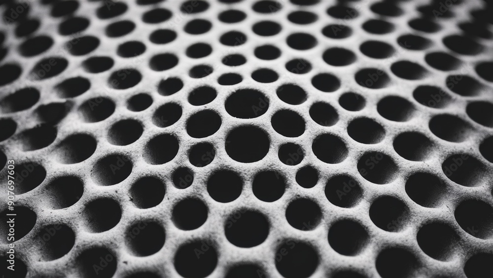 A close up of a black and white photo with holes in it, AI A close up of a black and white photo with holes in it, AI