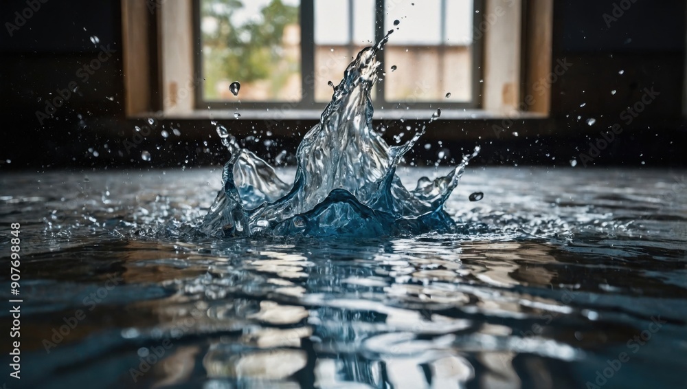 water splashes on the floor water splashes on the floor
