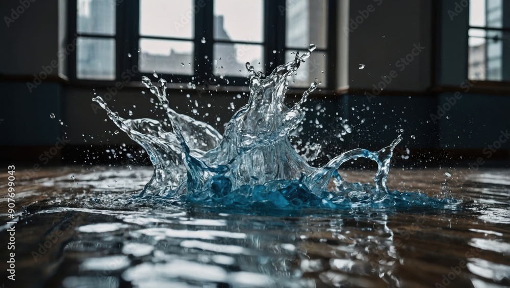 water splashes on the floor water splashes on the floor