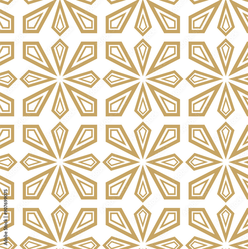 Abstract geometric pattern with stripes, lines. Seamless vector background. White and gold floral ornament. Modern reticulated graphic design. Abstract geometric pattern with stripes, lines. Seamless vector background. White and gold floral ornament. Modern reticulated graphic design.