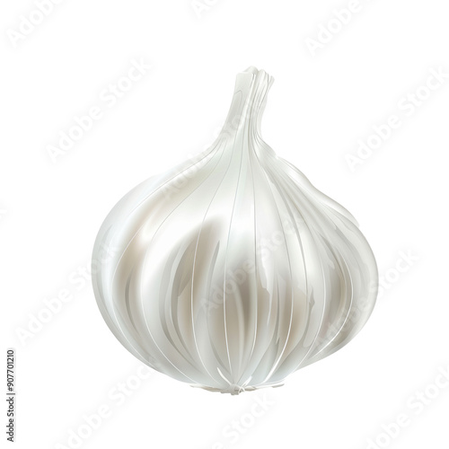 Isolated Garlic Bulb on Transparent Background