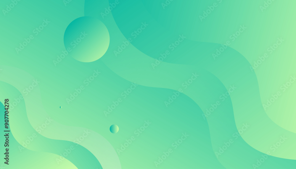 Fototapeta premium Abstract green gradient background with circles. Vector illustration