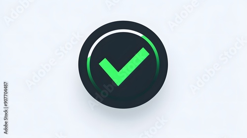 Free Download A green checkmark in a black circle, representing confirmation or success. - GFXLoad