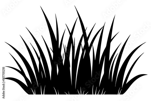 grass silhouette, Seamless grass silhouette, vector illustration.