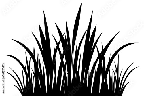 grass silhouette, Seamless grass silhouette, vector illustration.