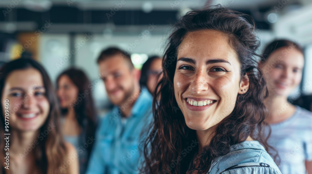A group of diverse young adults smile warmly at the camera, showcasing camaraderie and positive vibes in a casual indoor setting. A group of diverse young adults smile warmly at the camera, showcasing camaraderie and positive vibes in a casual indoor setting.