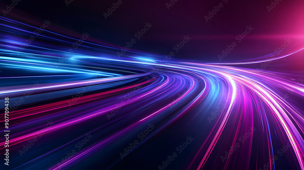 Purple road made of glowing neon lines Purple road made of glowing neon lines