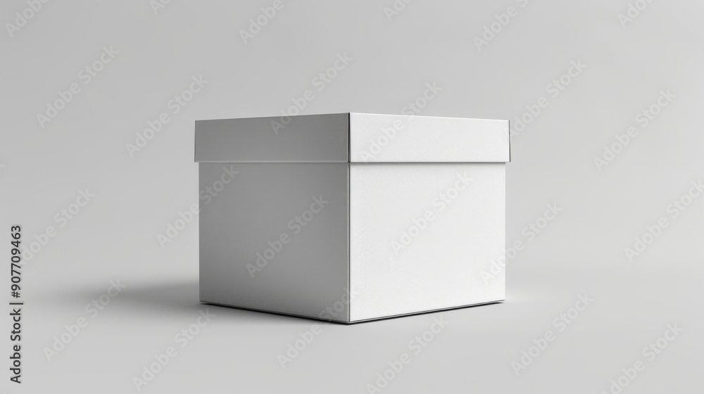 Mockup of a White Cardboard Carton Box Isolated on a Solid White Background Mockup of a White Cardboard Carton Box Isolated on a Solid White Background