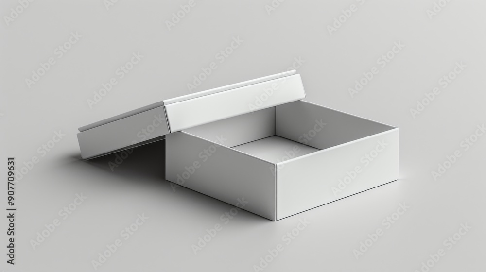 Mockup of a White Cardboard Carton Box Isolated on a Solid White Background Mockup of a White Cardboard Carton Box Isolated on a Solid White Background