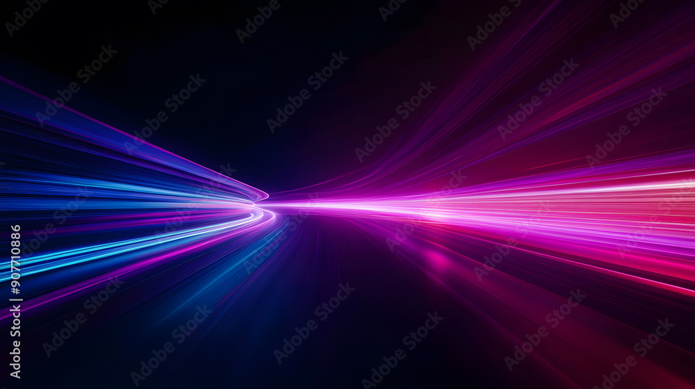 Purple road made of glowing neon lines Purple road made of glowing neon lines