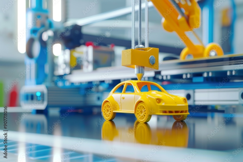Depiction of Additive Manufacturing 3D Printer Creating a Complex Object in an Industrial Setting Depiction of Additive Manufacturing 3D Printer Creating a Complex Object in an Industrial Setting