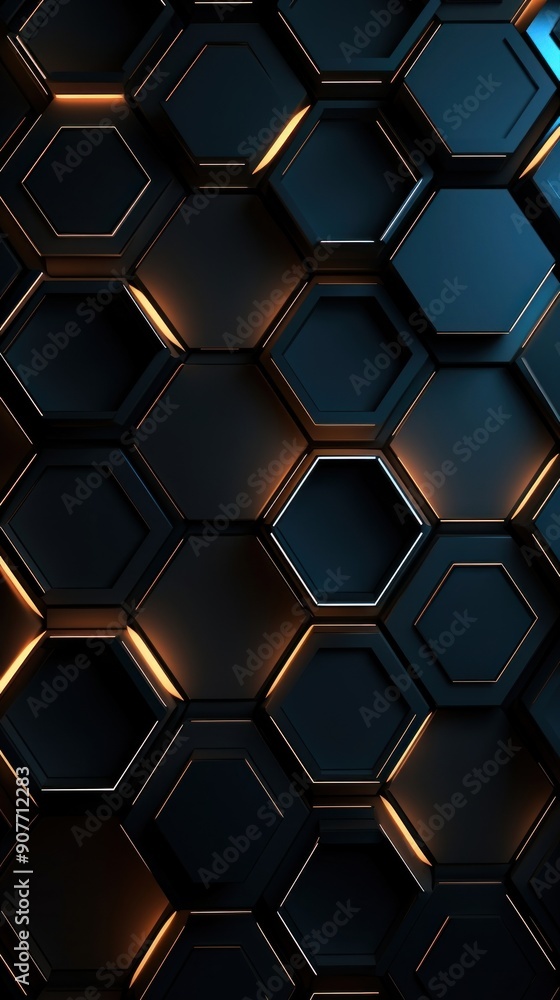 Monochrome neon light hexagon black pattern architecture. Monochrome neon light hexagon black pattern architecture.