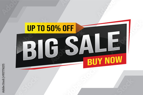 Big sale buy now poster banner graphic design icon logo sign symbol social media website coupon Banner design template for marketing. Special offer promotion retail


