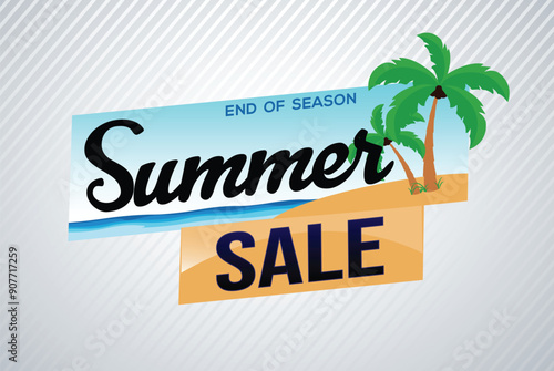 summer sale word text concept icon logo sign symbol vector note mega shopping style for use landing page, template, social media, web, mobile app, poster, banner, flyer, background, gift card, coupon
