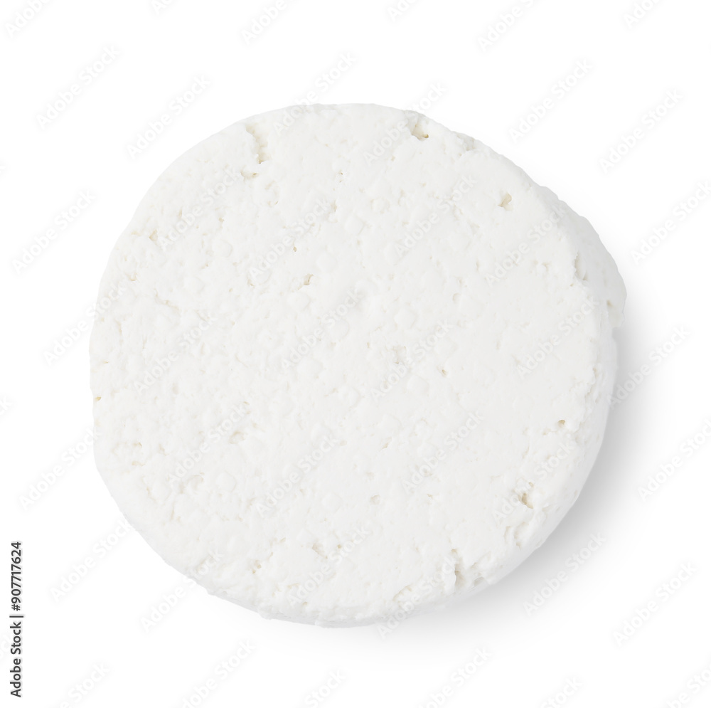 Fresh ricotta (cream cheese) isolated on white, top view Fresh ricotta (cream cheese) isolated on white, top view