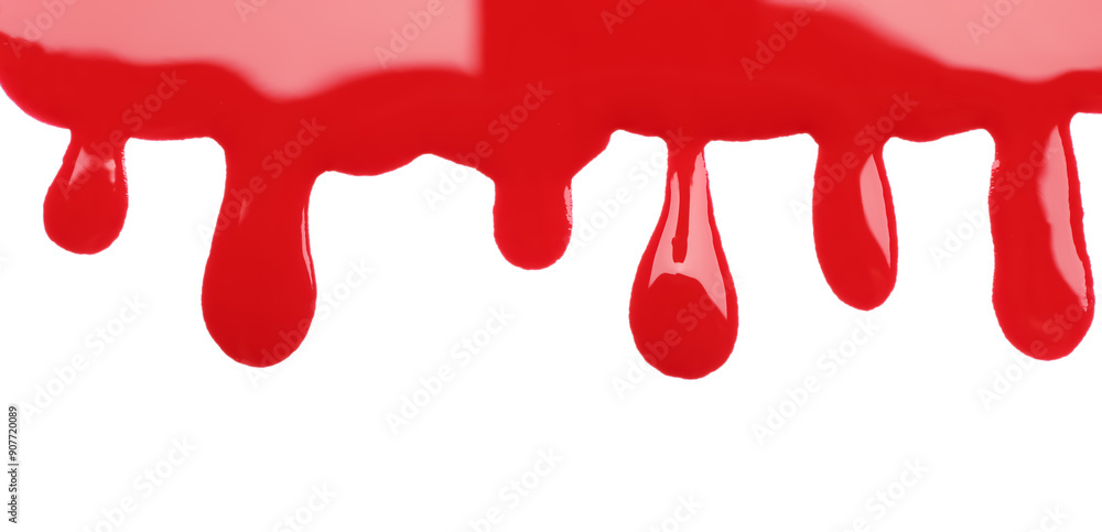 Sample of red printer ink isolated on white, top view Sample of red printer ink isolated on white, top view