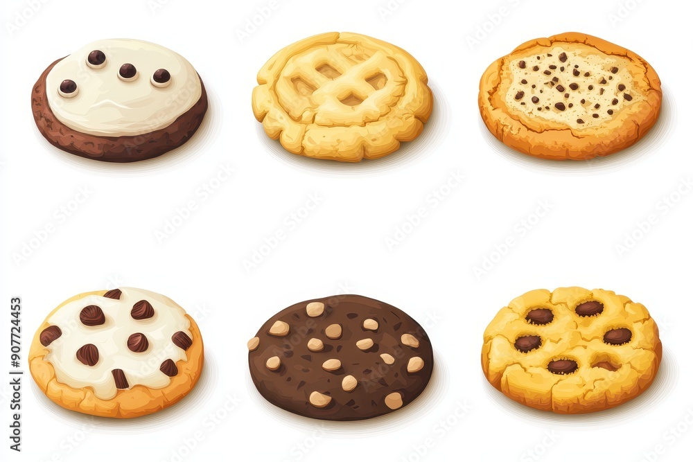 Fototapeta premium Isolated Homemade Cookies on White Background