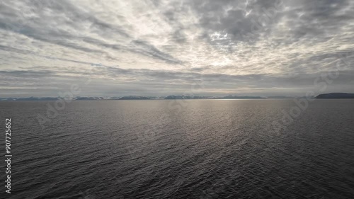 Enchanting Midnight Sun Over Billefjorden, Svalbard Mesmerizing Arctic Landscapes Bathed in Eternal Daylight