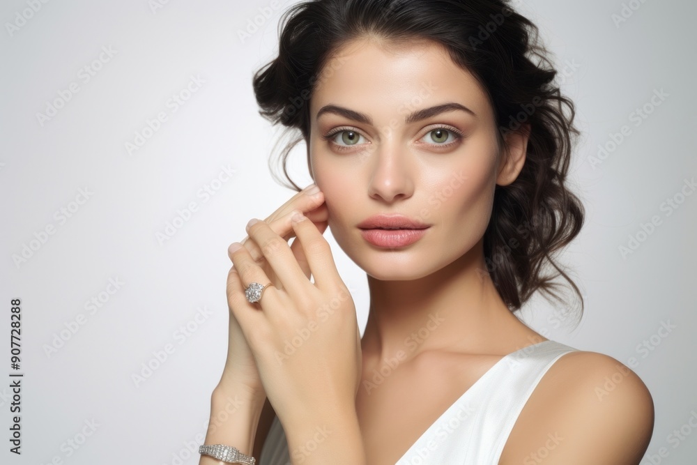 Portrait lipstick jewelry looking. Portrait lipstick jewelry looking.