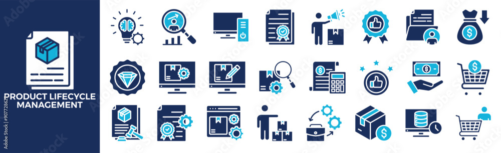 Product Lifecycle Management Icon Set For Design Elements, management, strategy, product, engineering, plm Product Lifecycle Management Icon Set For Design Elements, management, strategy, product, engineering, plm