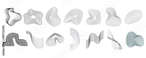 Abstract Thin Wavy Lines Shape