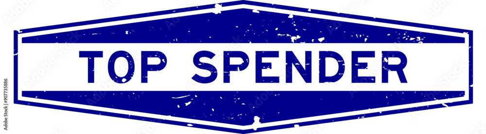 Grunge blue top spender word hexagon rubber seal stamp on white background Grunge blue top spender word hexagon rubber seal stamp on white background