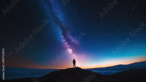 Aurora Australis or Aurora Borealis glowing brightly in a beautiful night sky