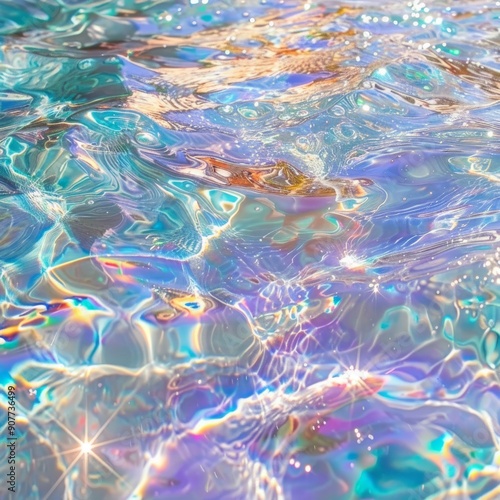 Abstract Background of Irisdescent Water Surface